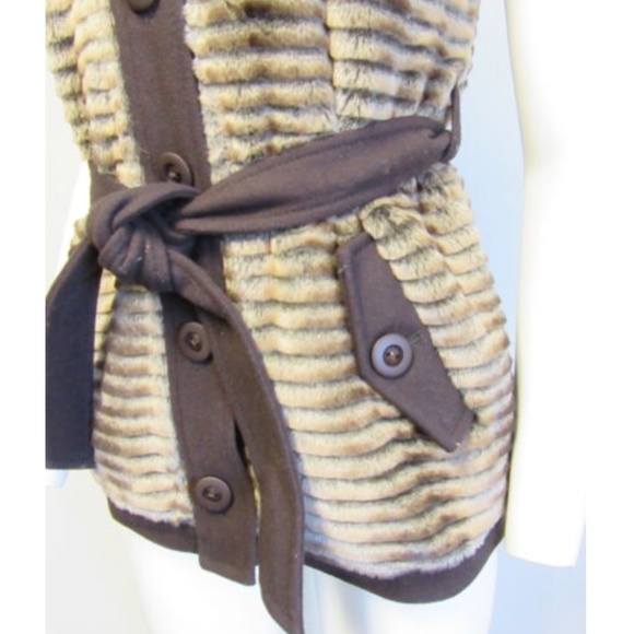 JAVIER SIMORRA brown faux fur vest size 4 - Picture 3 of 8